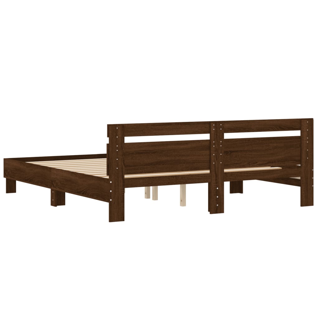Cadre de lit sans matelas chêne marron 200x200 cm - XIOS