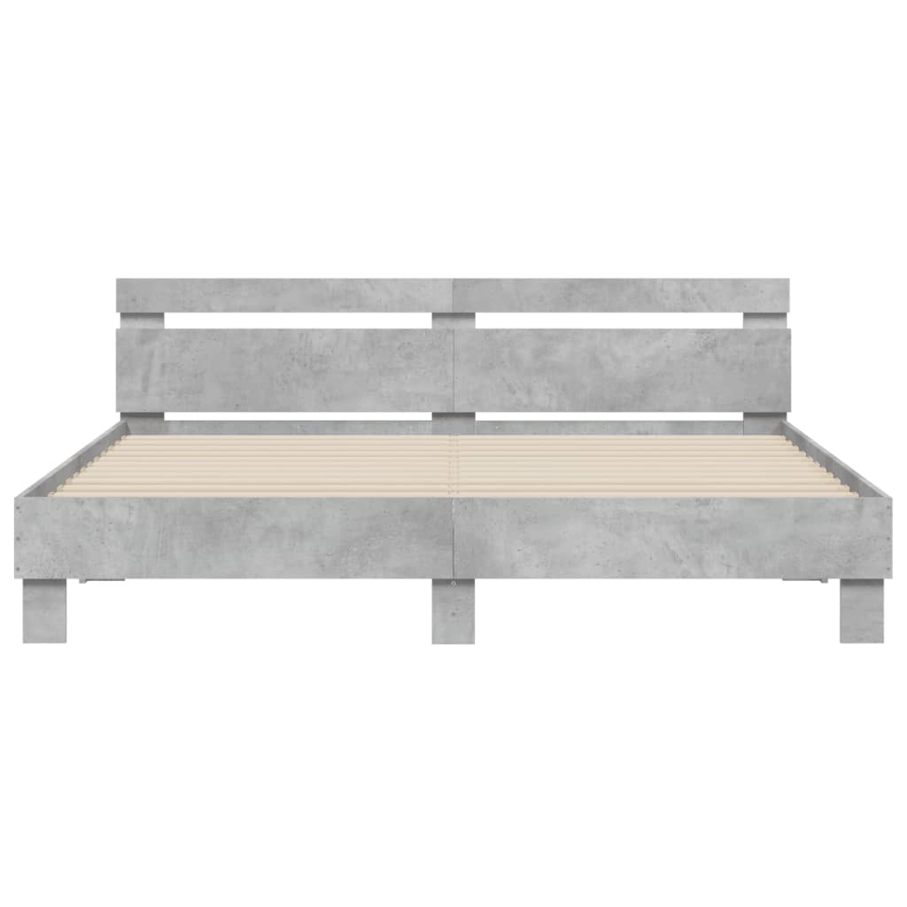 Cadre de lit sans matelas gris béton 180x200 cm - XIOS