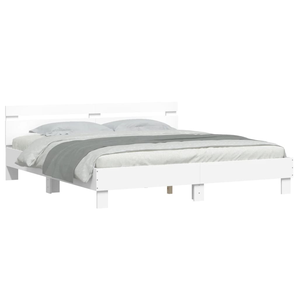Cadre de lit sans matelas blanc 160x200 cm - XIOS