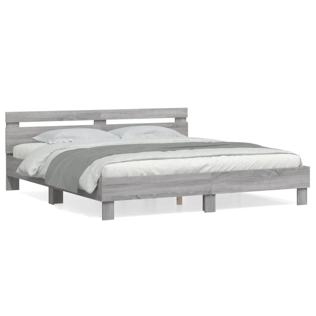 Cadre de lit sans matelas sonoma gris 160x200 cm - XIOS