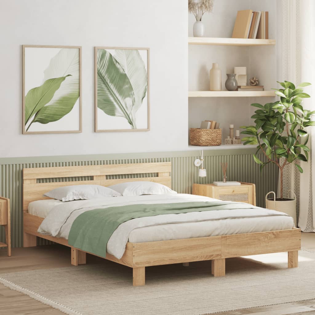 Cadre de lit sans matelas chêne sonoma 150x200 cm - XIOS