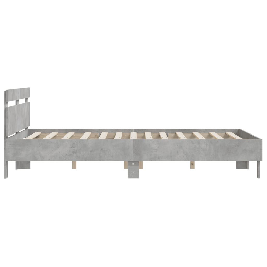 Cadre de lit sans matelas gris béton 150x200 cm - XIOS