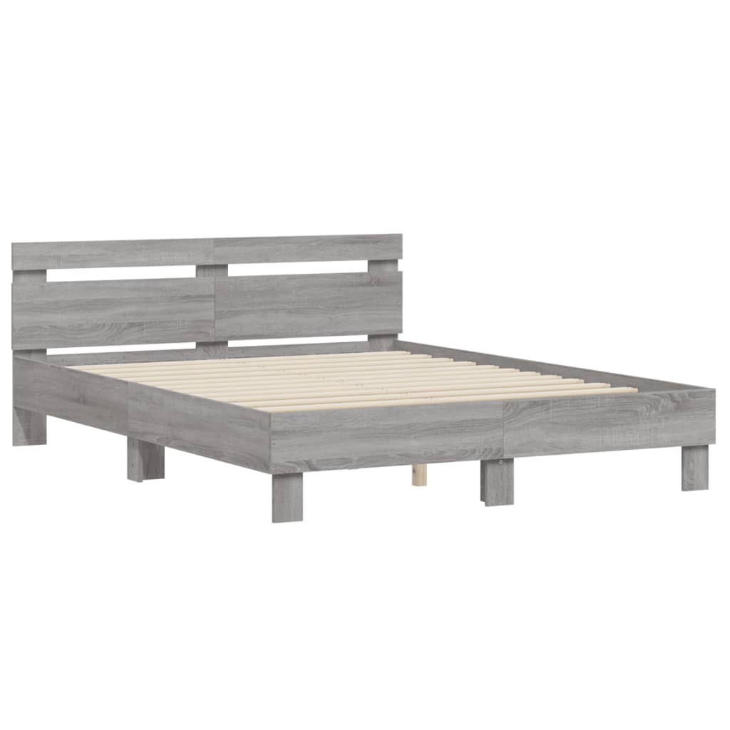 Cadre de lit sans matelas sonoma gris 150x200 cm - XIOS