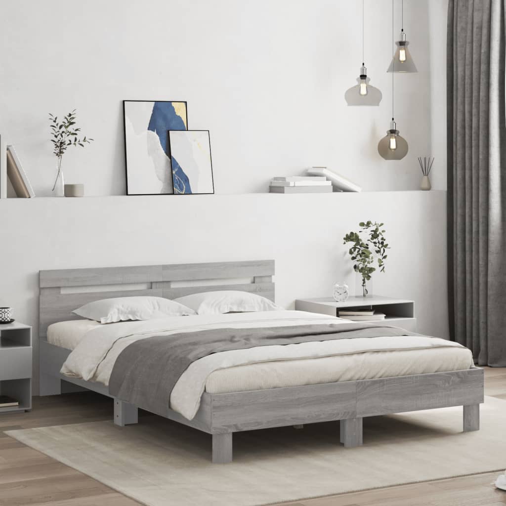 Cadre de lit sans matelas sonoma gris 150x200 cm - XIOS