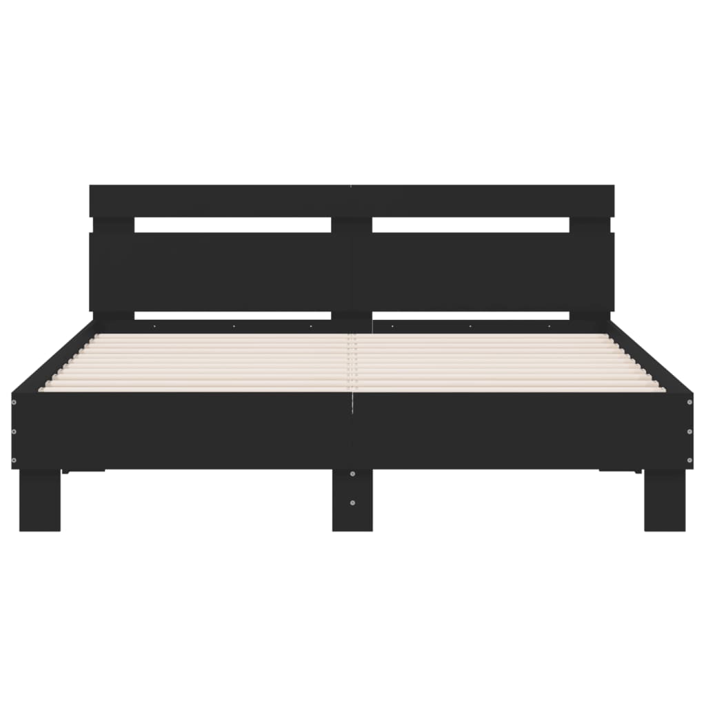 Cadre de lit sans matelas noir 140x200 cm - XIOS