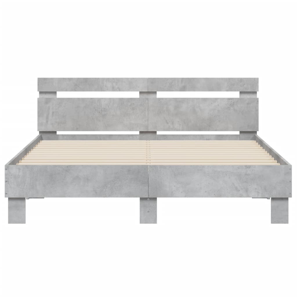 Cadre de lit sans matelas gris béton 140x200 cm - XIOS