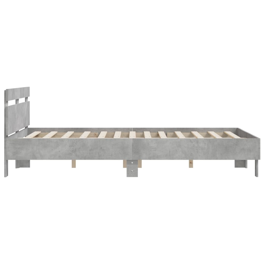 Cadre de lit sans matelas gris béton 140x200 cm - XIOS