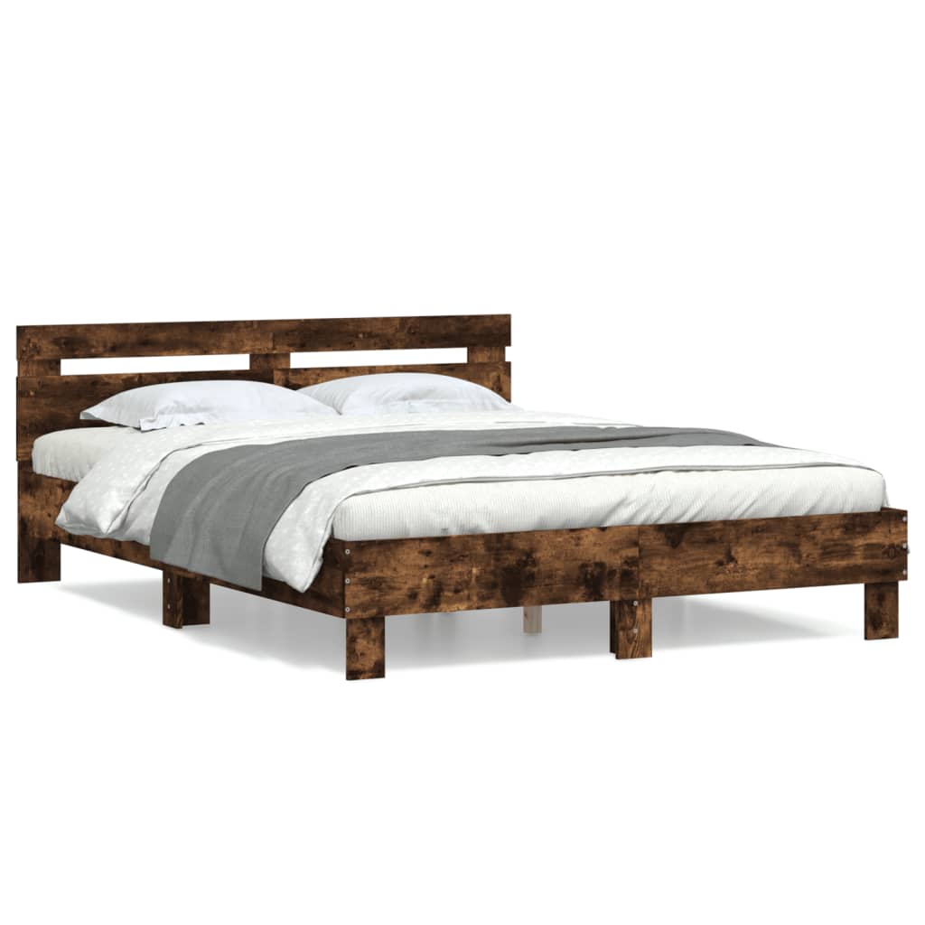 Cadre de lit sans matelas chêne fumé 140x200 cm - XIOS