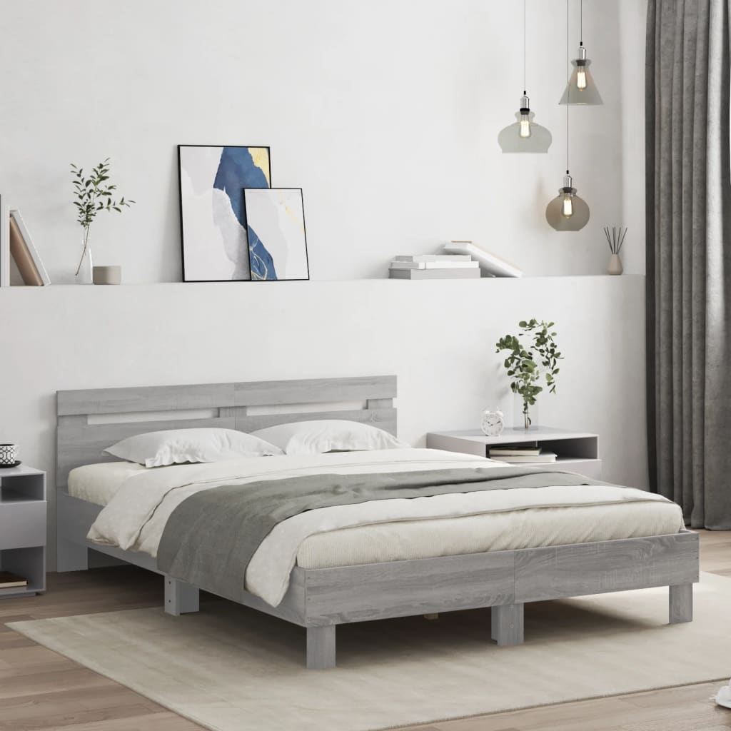 Cadre de lit sans matelas sonoma gris 140x200 cm - XIOS