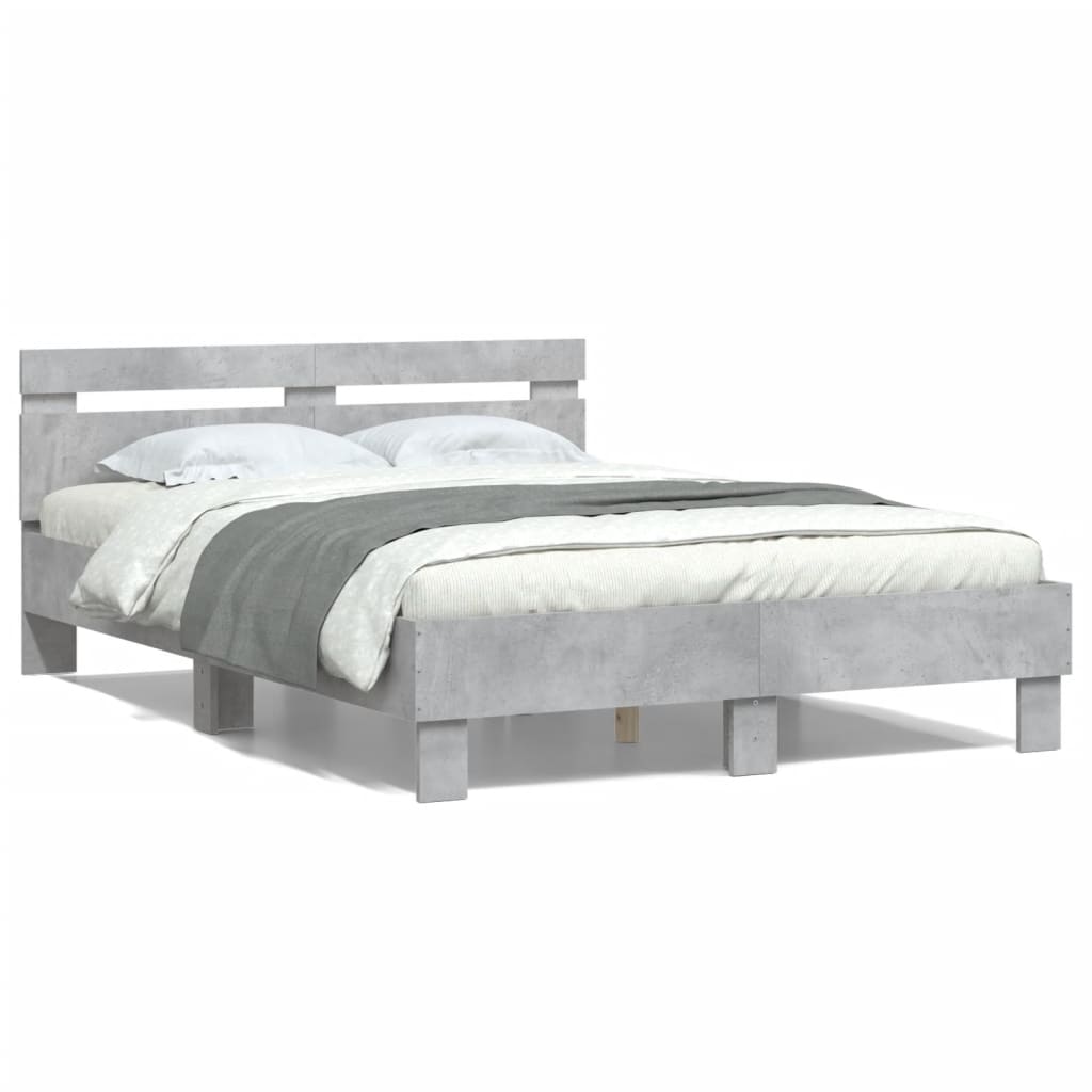 Cadre de lit sans matelas gris béton 120x200 cm - XIOS