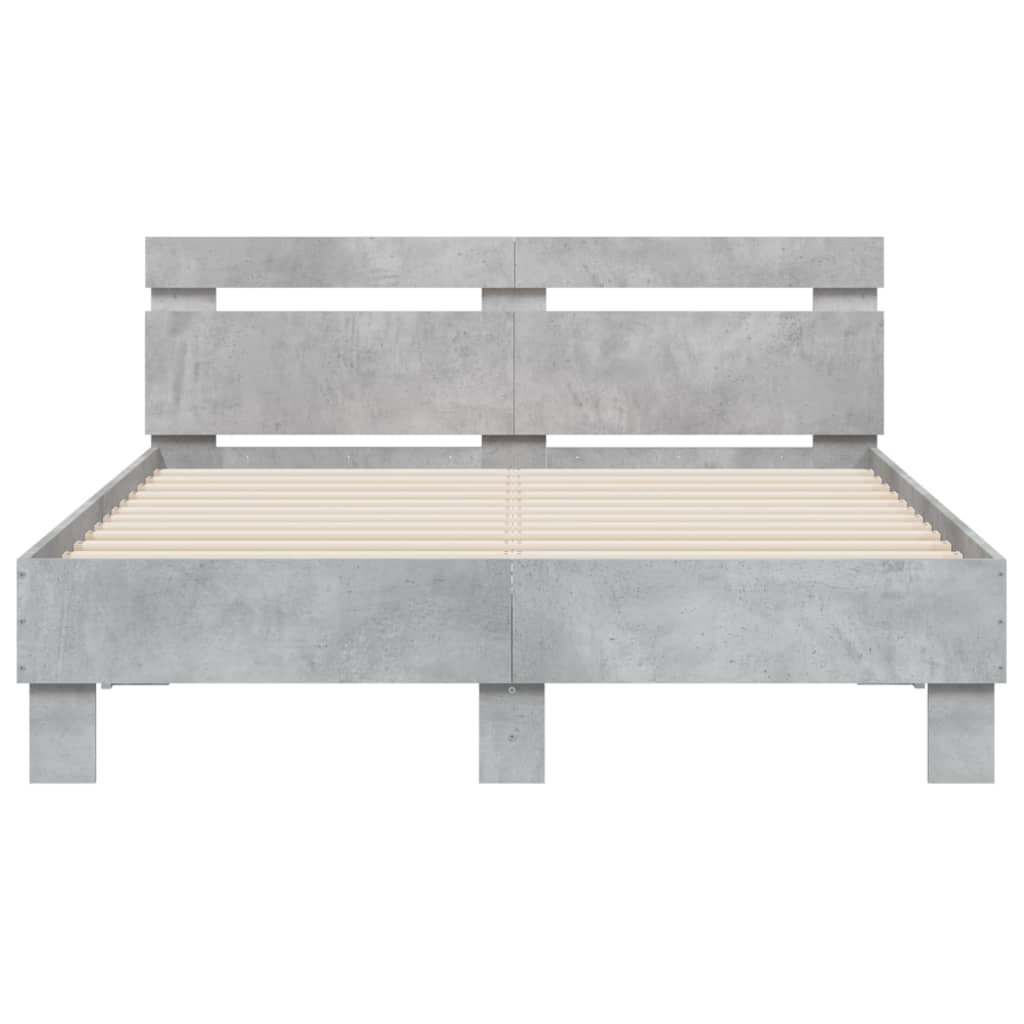 Cadre de lit sans matelas gris béton 120x200 cm - XIOS