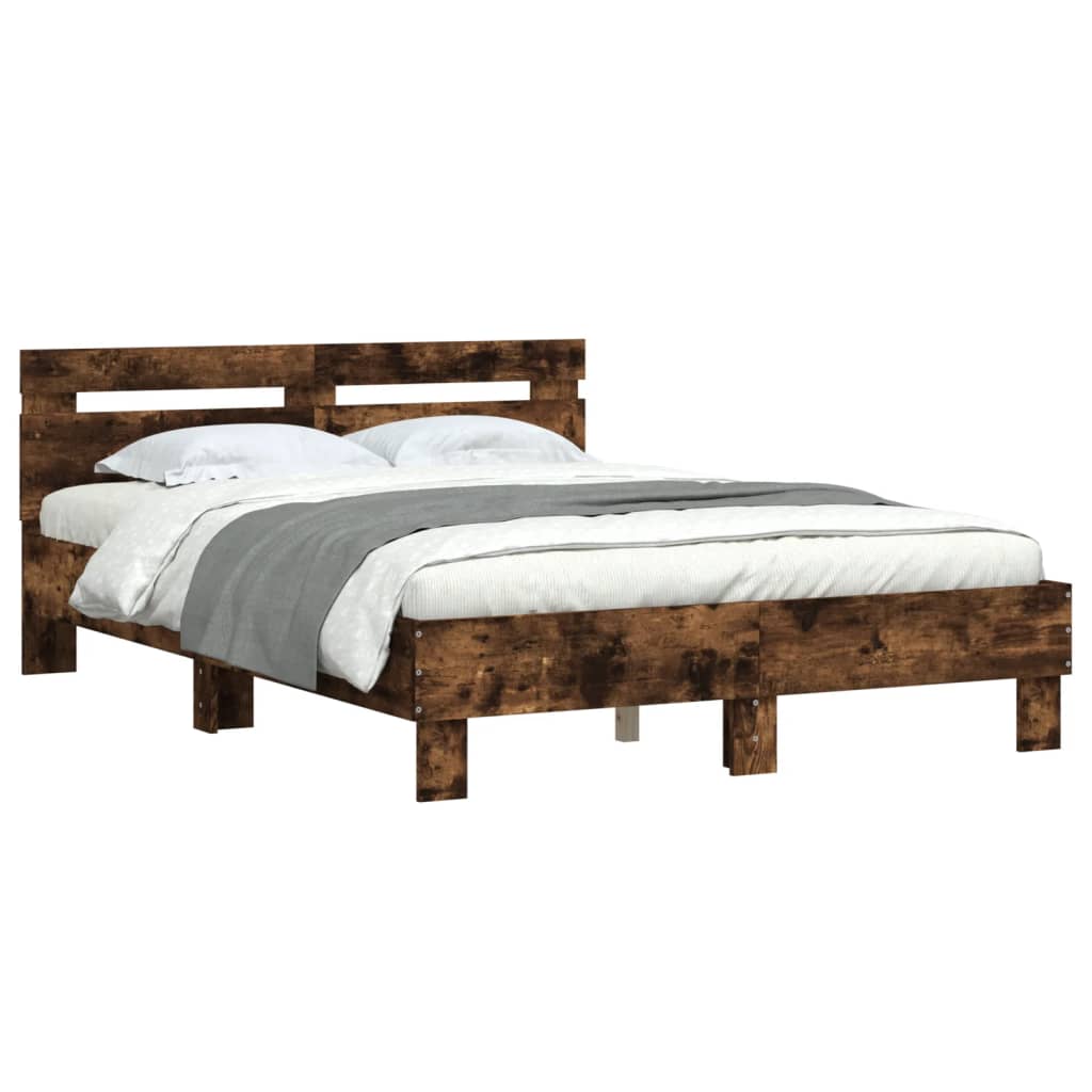 Cadre de lit sans matelas chêne fumé 120x200 cm - XIOS