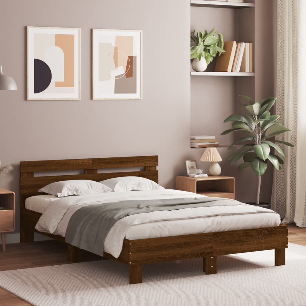 Cadre de lit sans matelas chêne marron 120x200 cm - XIOS