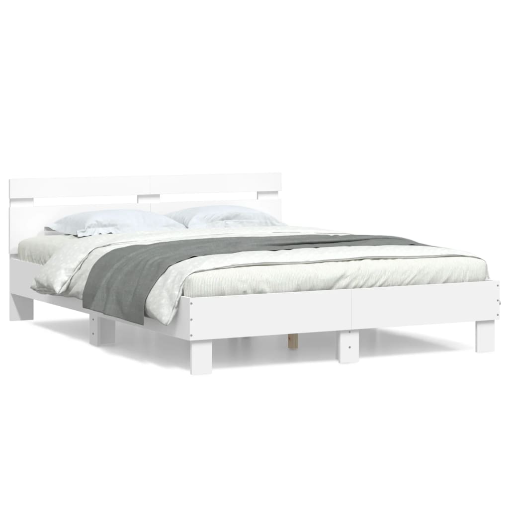 Cadre de lit sans matelas blanc 140x190 cm - XIOS