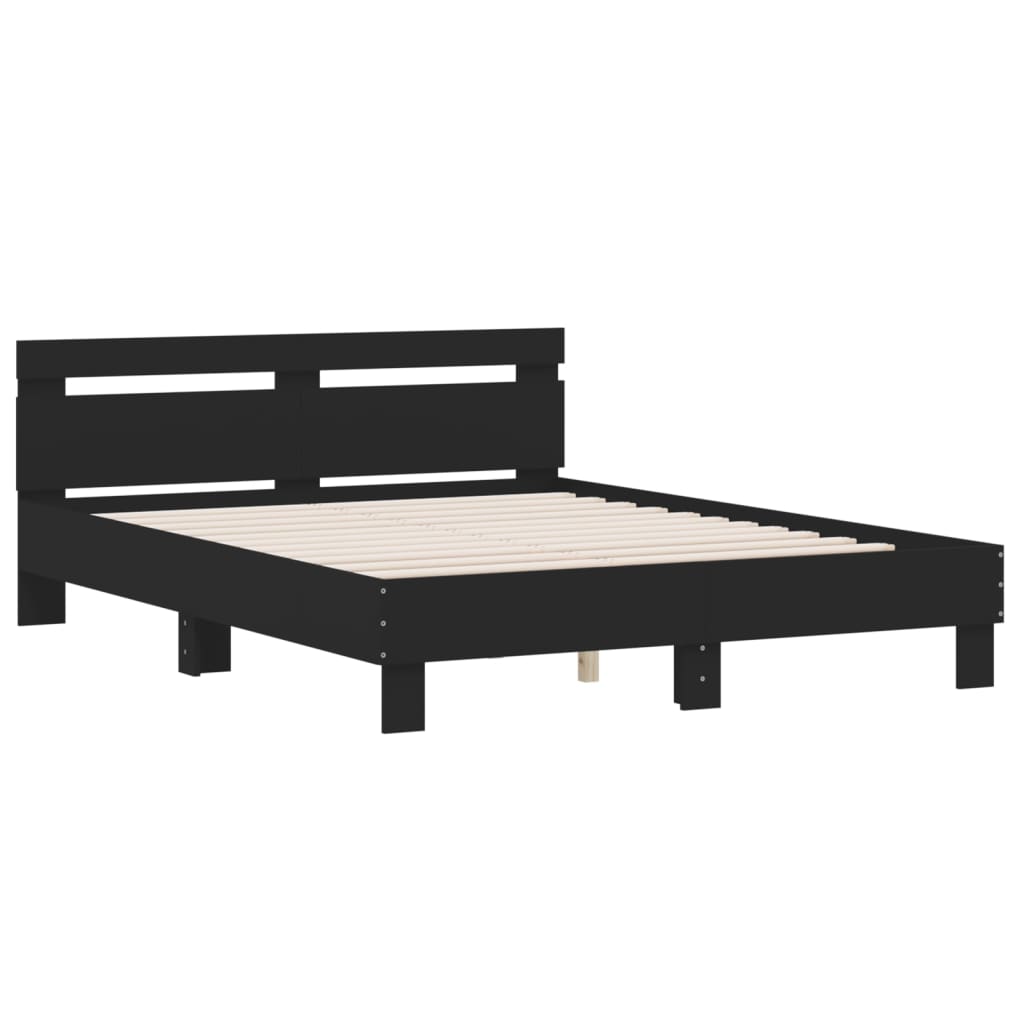 Cadre de lit sans matelas noir 140x190 cm - XIOS