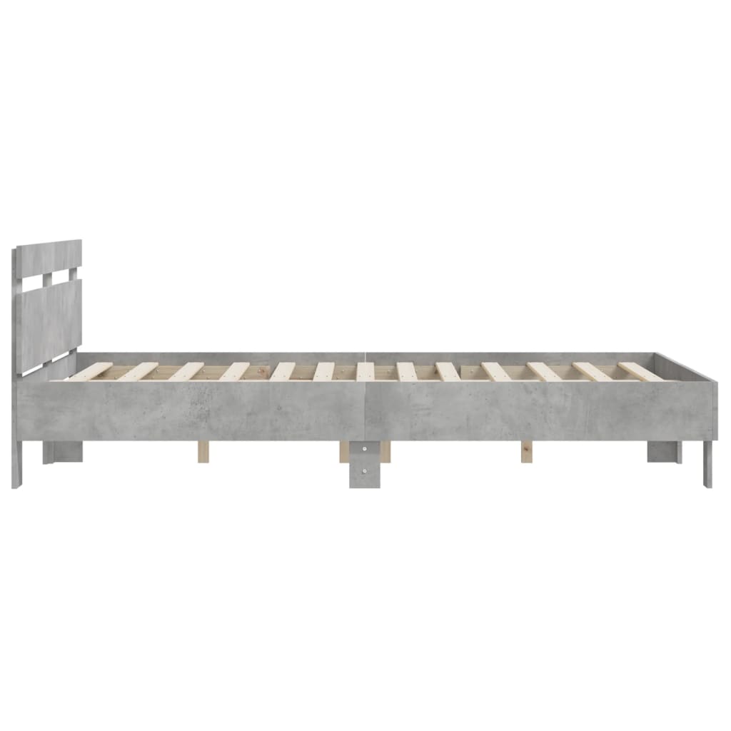 Cadre de lit sans matelas gris béton 140x190 cm - XIOS