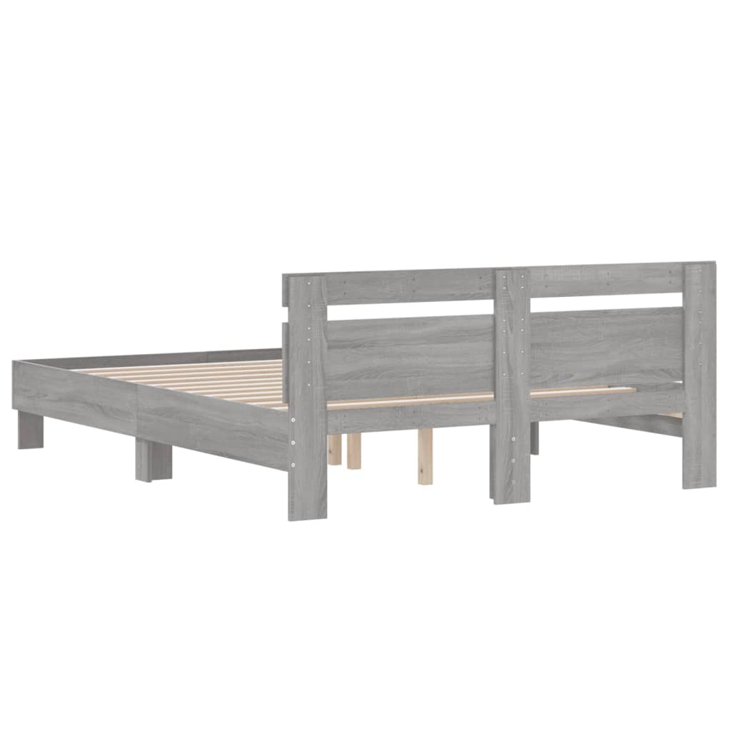 Cadre de lit sans matelas sonoma gris 140x190 cm - XIOS