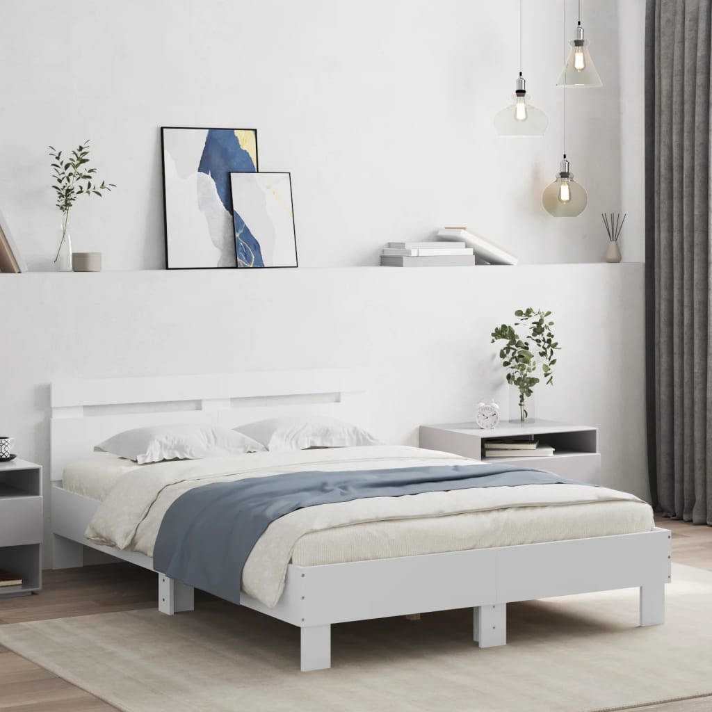 Cadre de lit sans matelas blanc 135x190 cm - XIOS