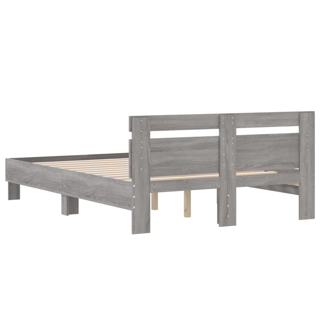 Cadre de lit sans matelas sonoma gris 135x190 cm - XIOS