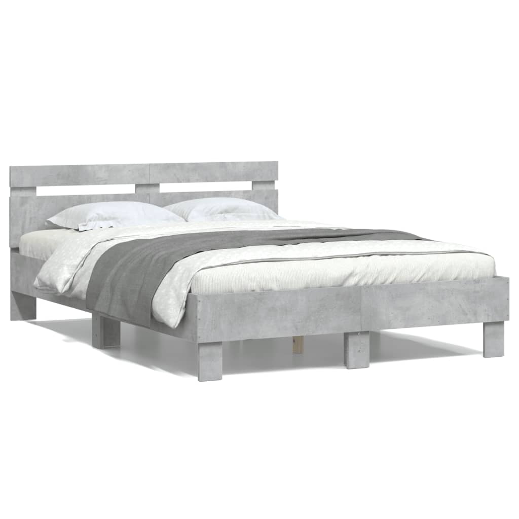 Cadre de lit sans matelas gris béton 120x190 cm - XIOS