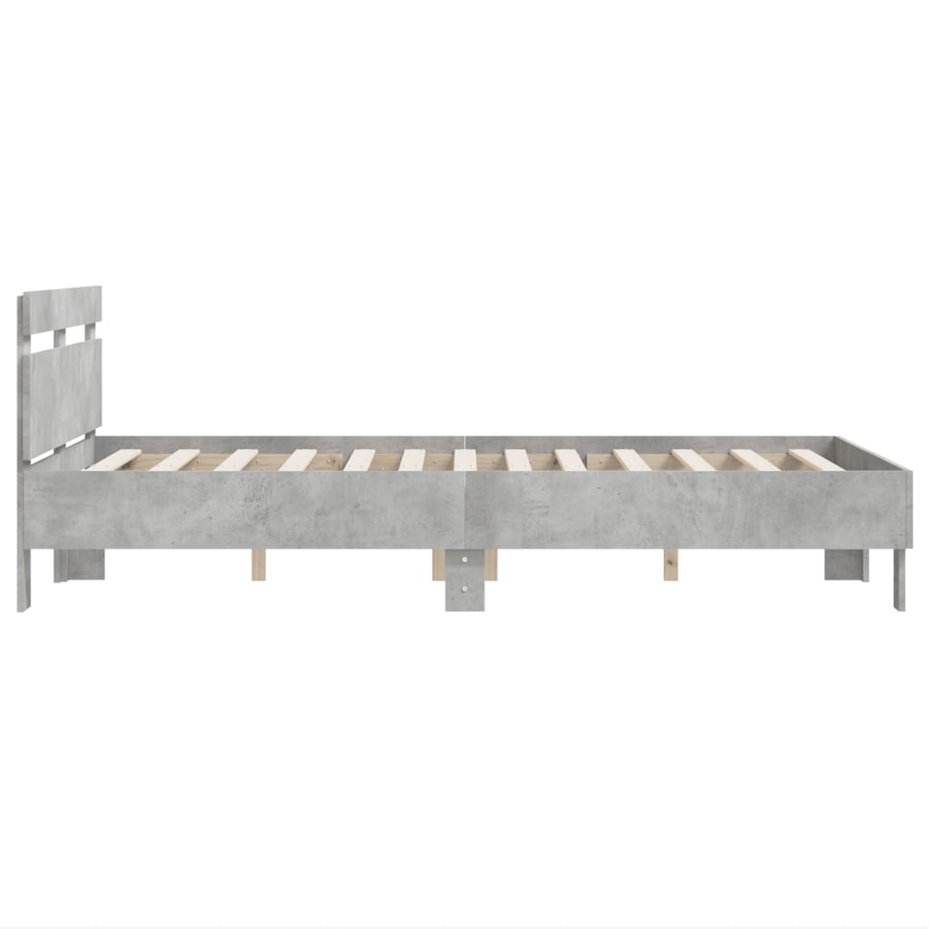 Cadre de lit sans matelas gris béton 120x190 cm - XIOS