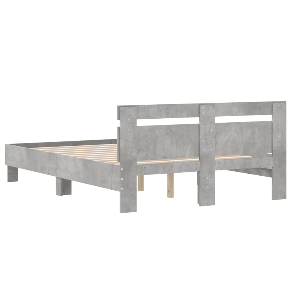 Cadre de lit sans matelas gris béton 120x190 cm - XIOS