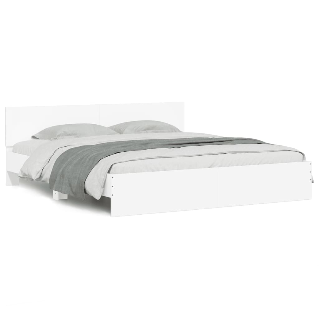 Cadre de lit sans matelas blanc 200x200 cm - XIOS