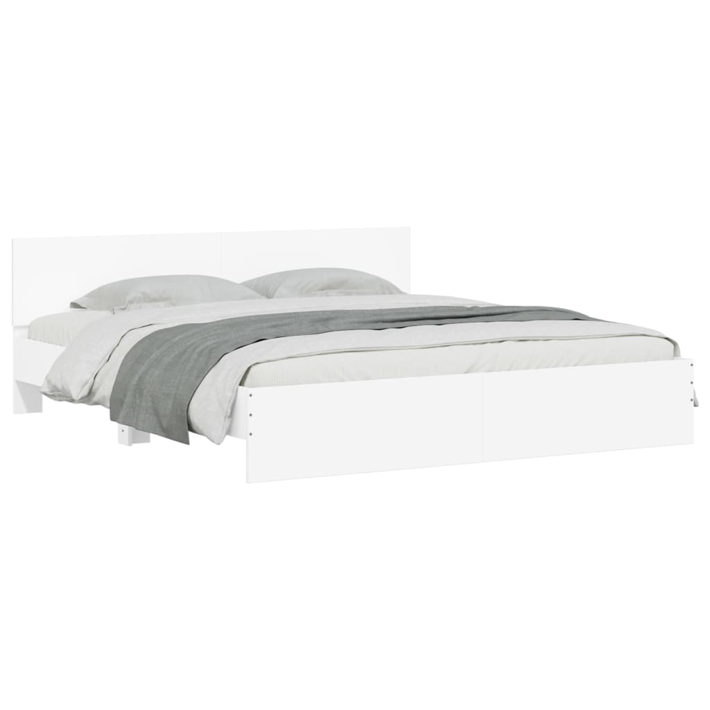 Cadre de lit sans matelas blanc 200x200 cm - XIOS