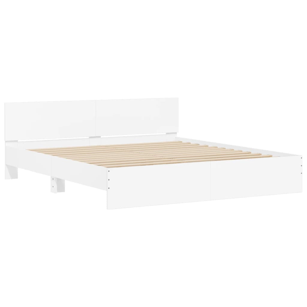 Cadre de lit sans matelas blanc 200x200 cm - XIOS