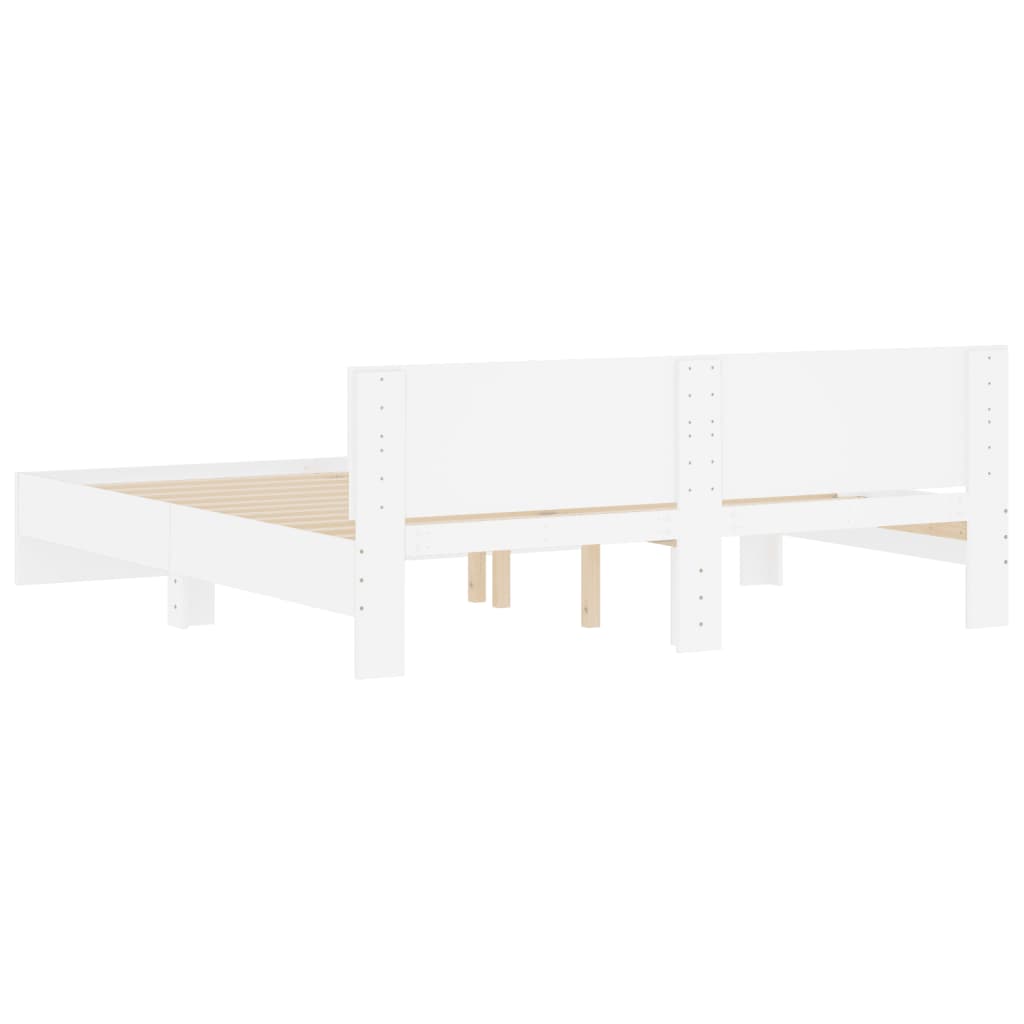 Cadre de lit sans matelas blanc 200x200 cm - XIOS