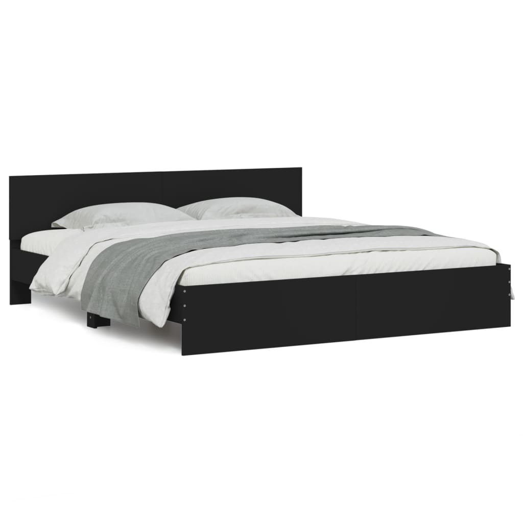 Cadre de lit sans matelas noir 200x200 cm - XIOS