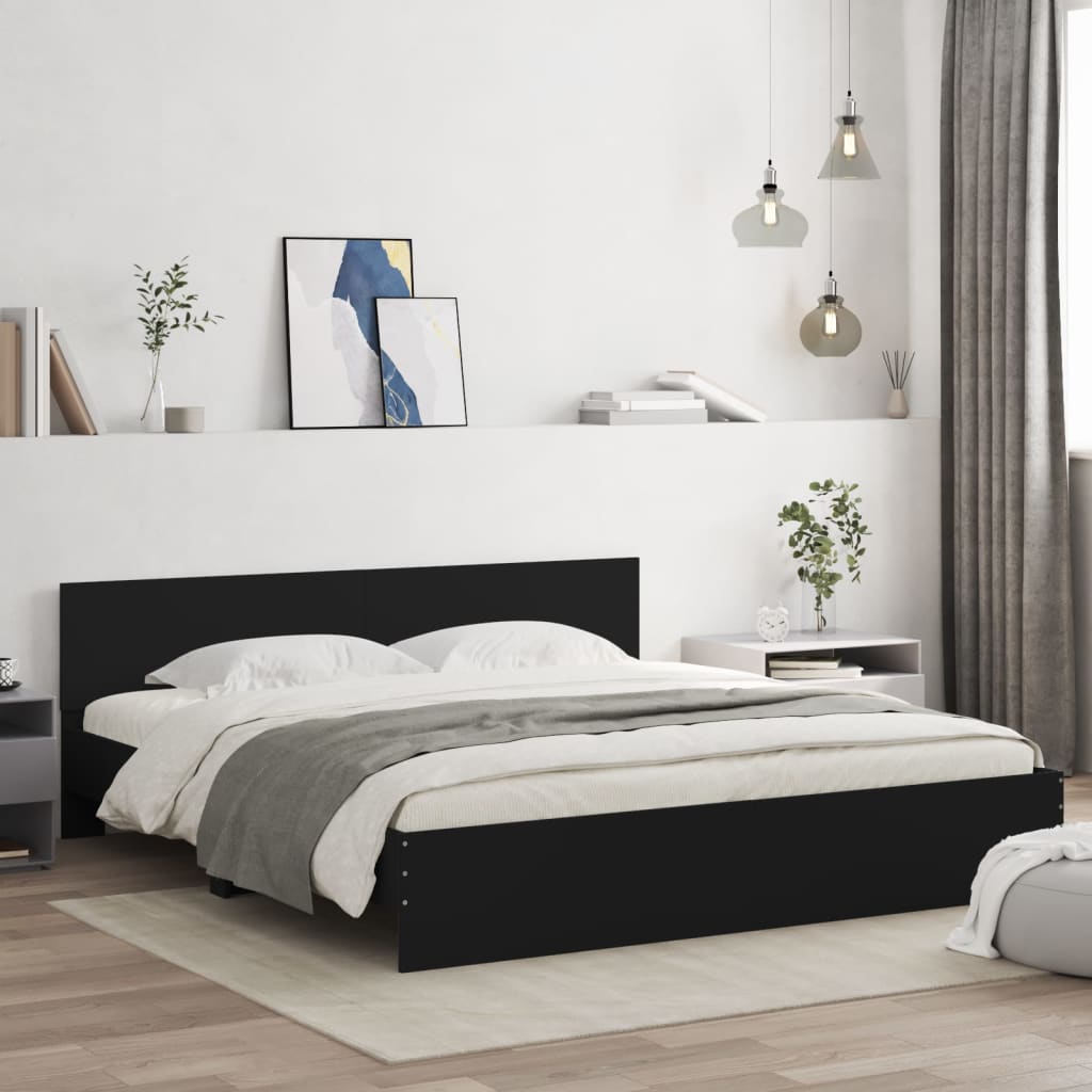 Cadre de lit sans matelas noir 200x200 cm - XIOS