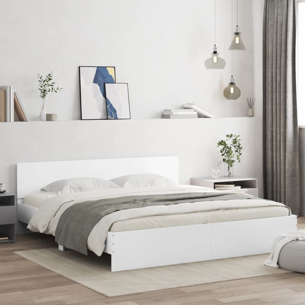 Cadre de lit sans matelas blanc 180x200 cm - XIOS