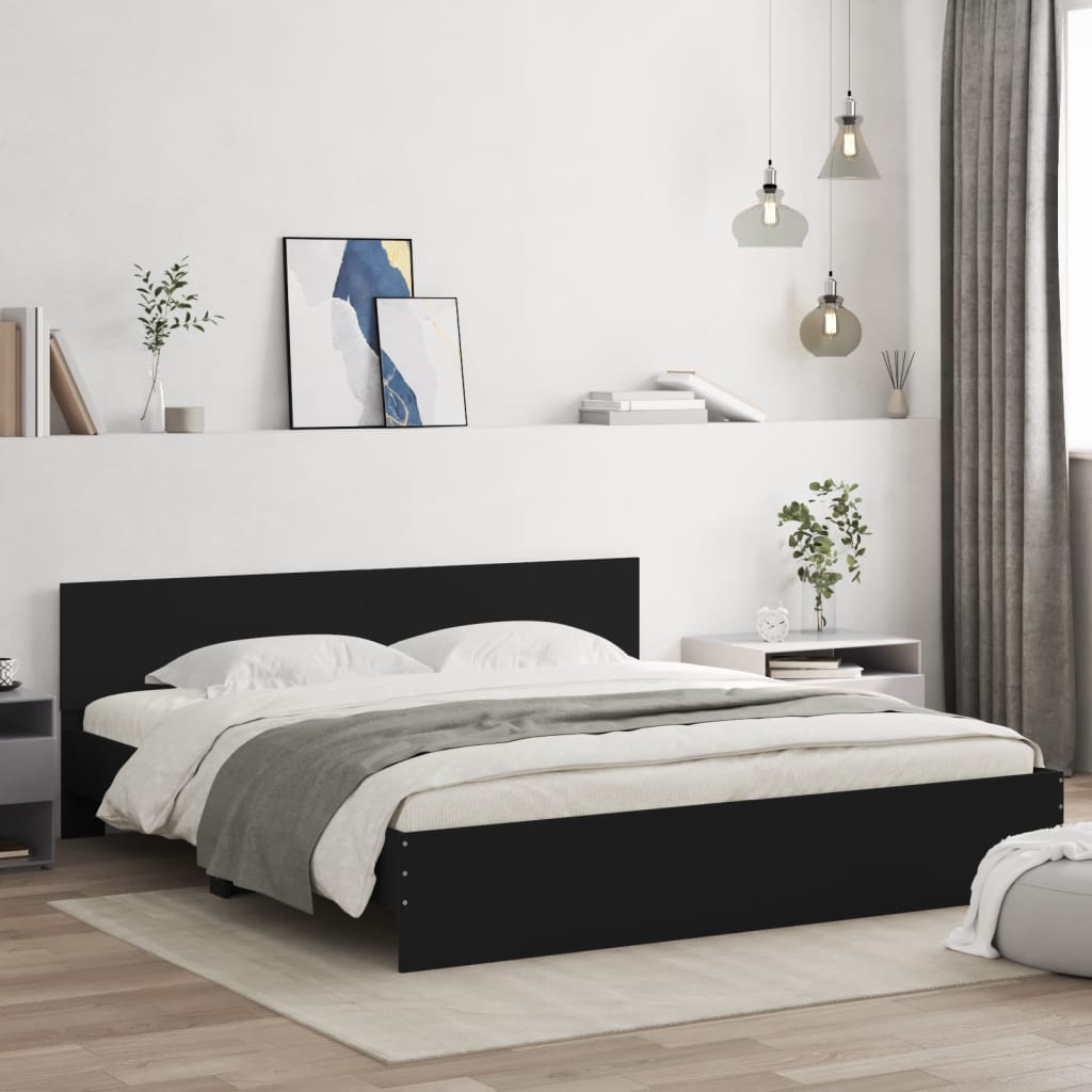 Cadre de lit sans matelas noir 180x200 cm - XIOS