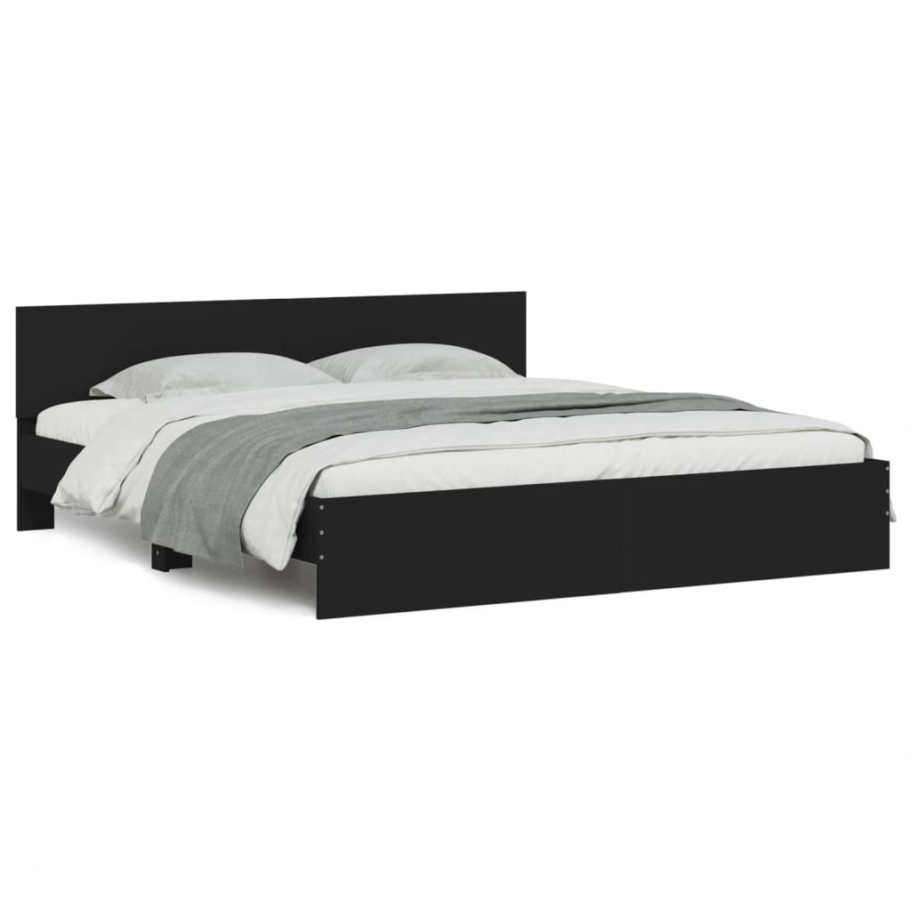 Cadre de lit sans matelas noir 160x200 cm - XIOS