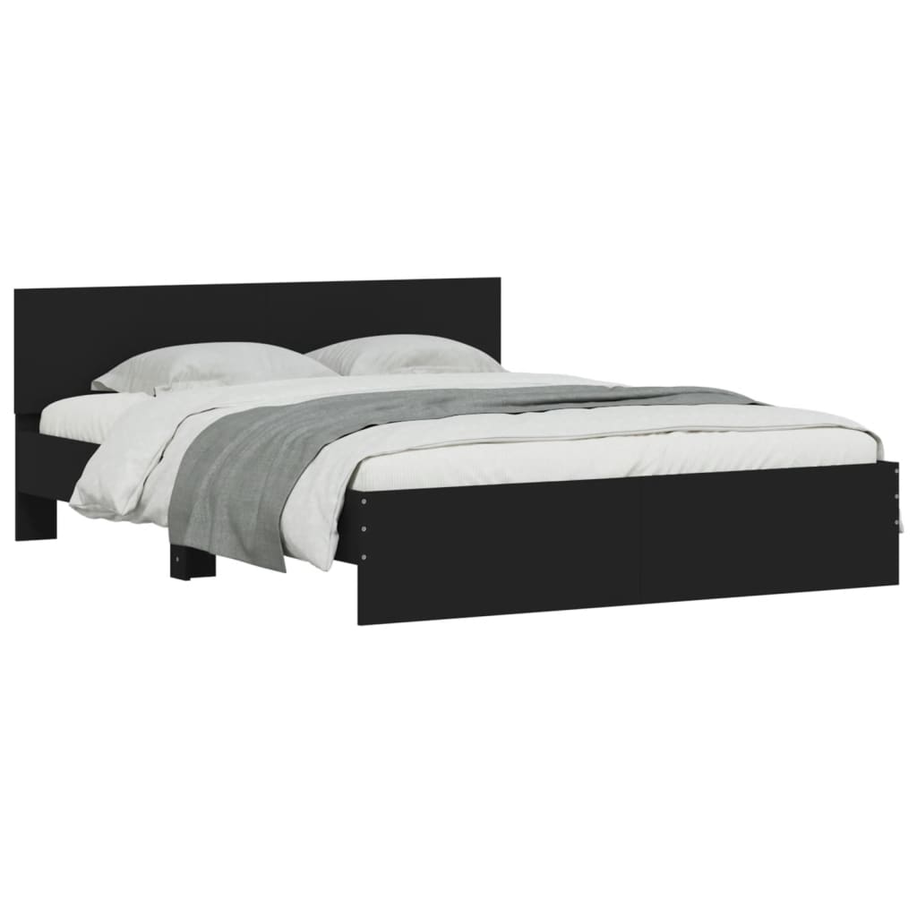 Cadre de lit sans matelas noir 150x200 cm - XIOS