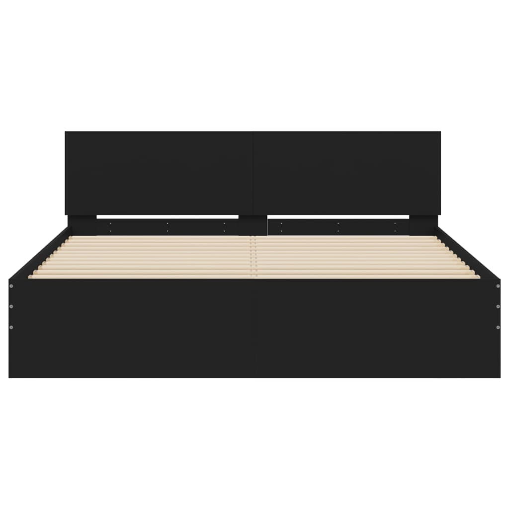 Cadre de lit sans matelas noir 150x200 cm - XIOS