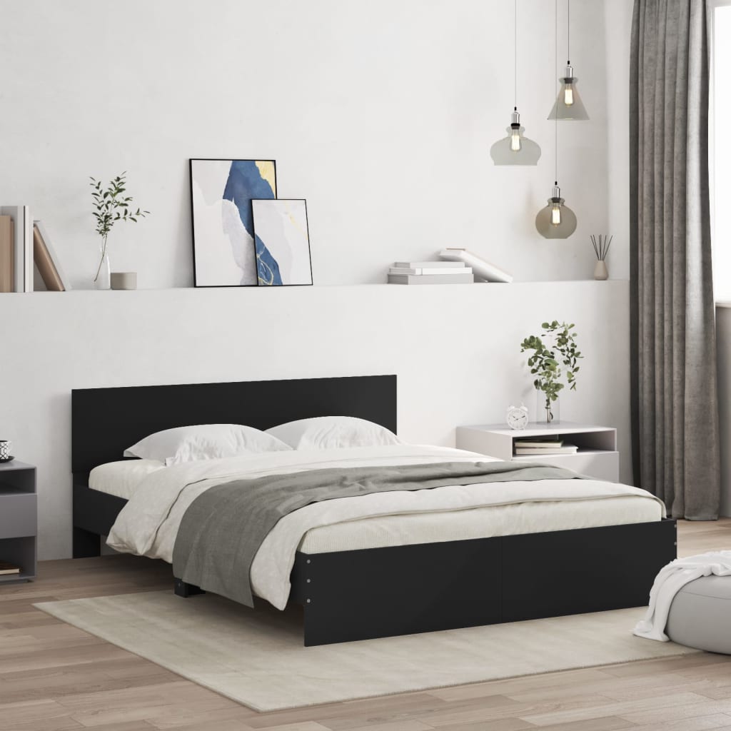 Cadre de lit sans matelas noir 150x200 cm - XIOS