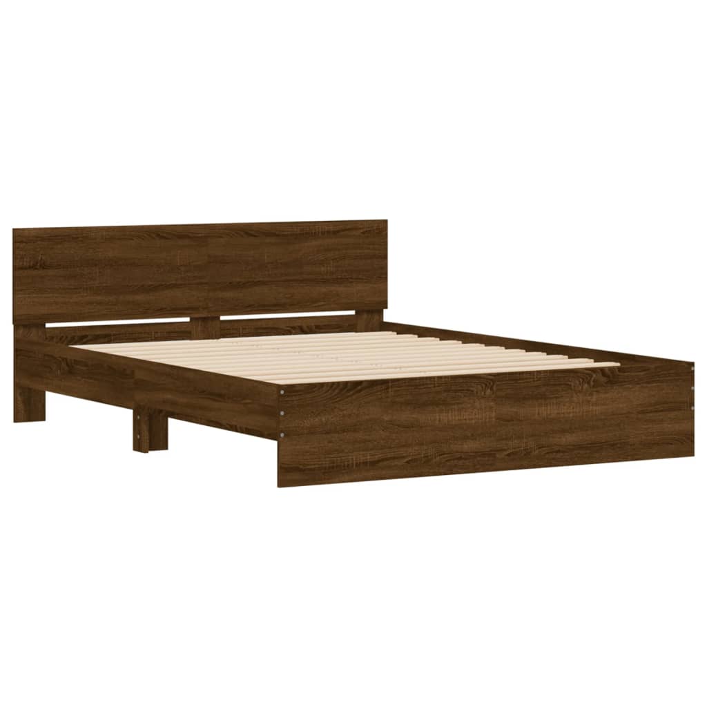 Cadre de lit sans matelas chêne marron 150x200 cm - XIOS