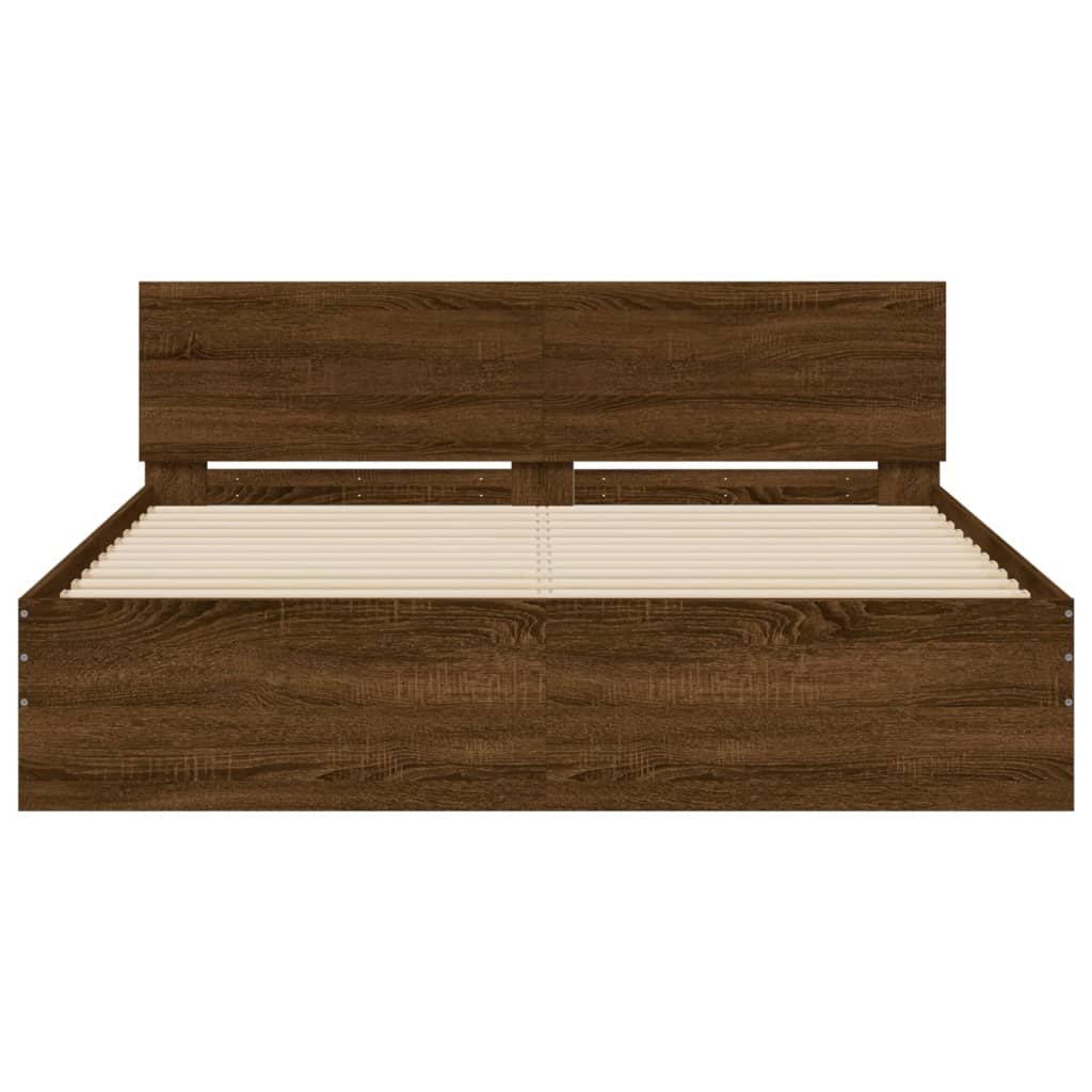 Cadre de lit sans matelas chêne marron 150x200 cm - XIOS