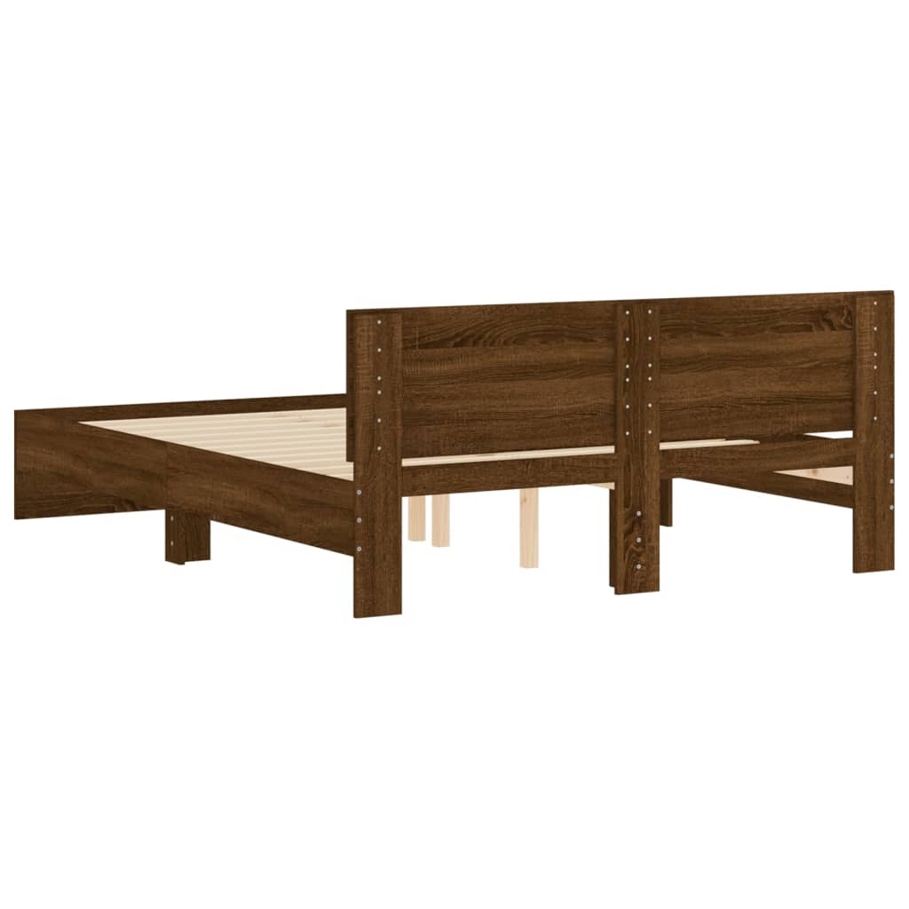 Cadre de lit sans matelas chêne marron 150x200 cm - XIOS