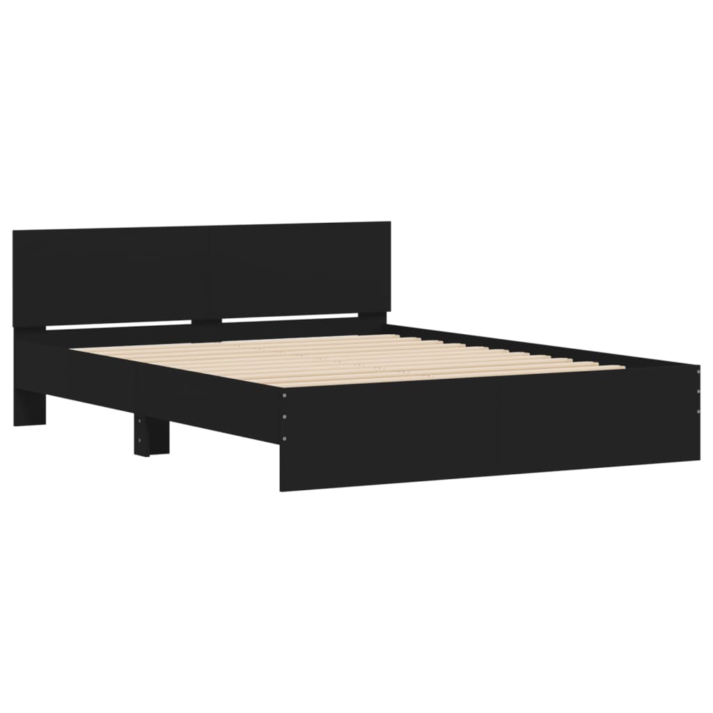 Cadre de lit sans matelas noir 140x200 cm - XIOS