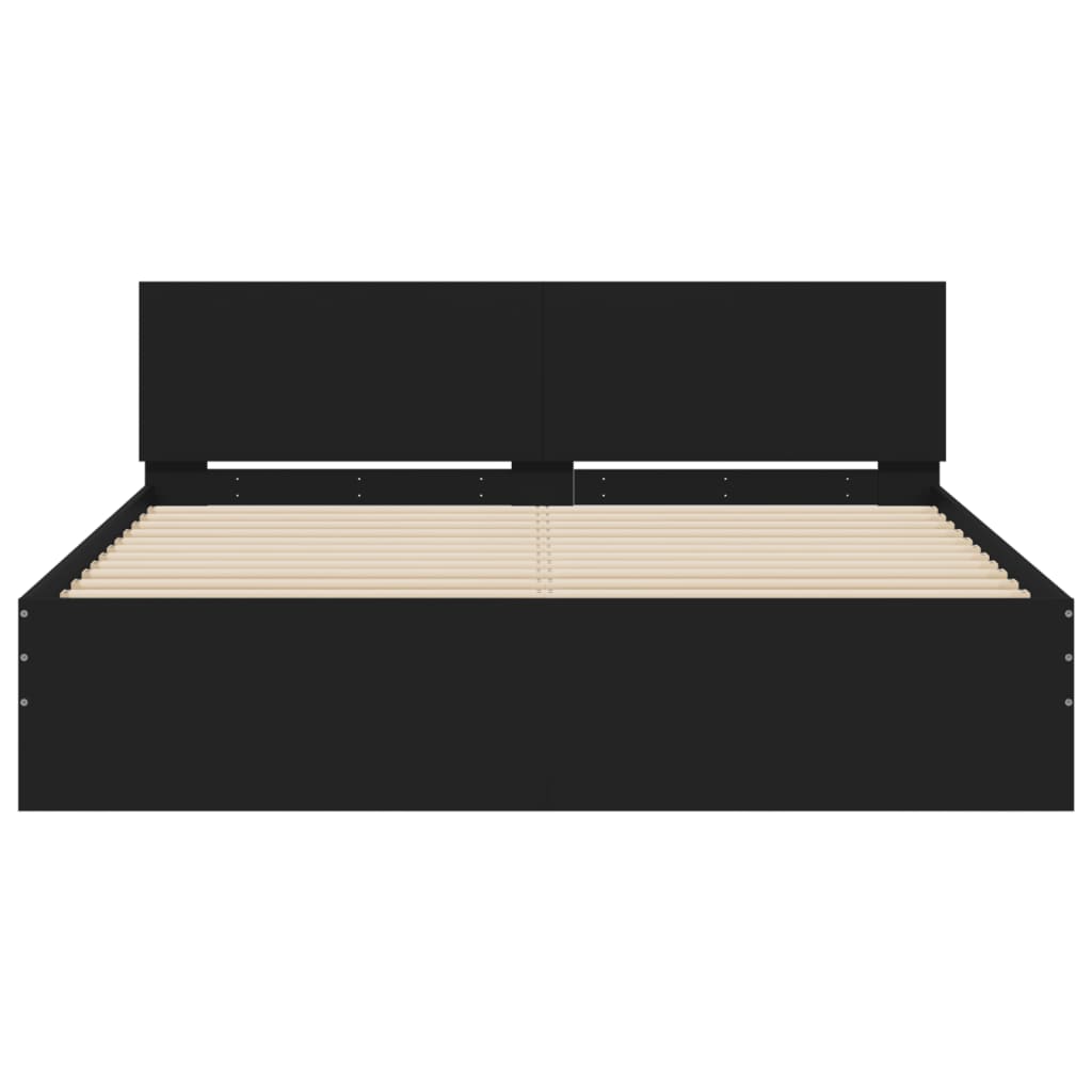 Cadre de lit sans matelas noir 140x200 cm - XIOS