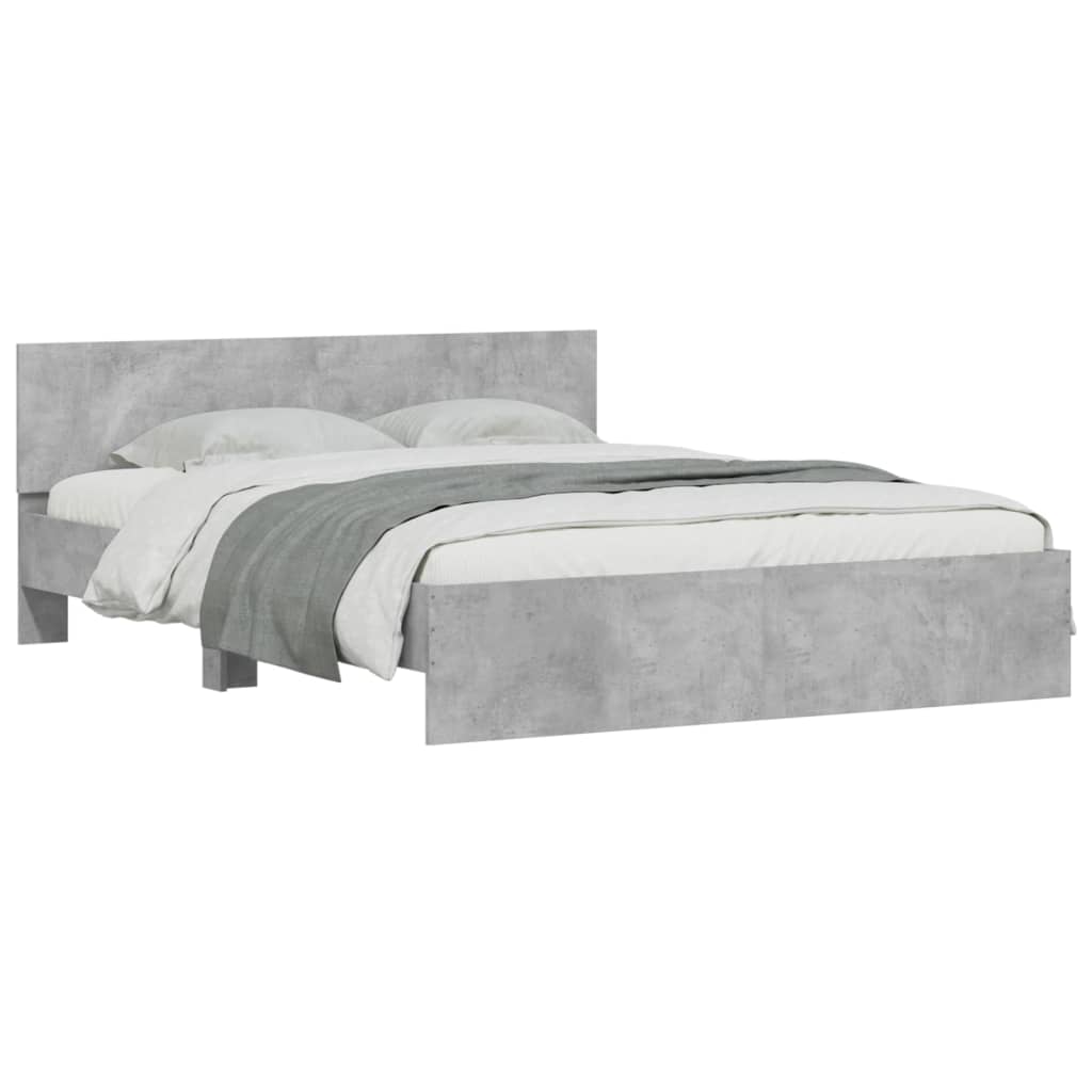 Cadre de lit sans matelas gris béton 140x200 cm - XIOS
