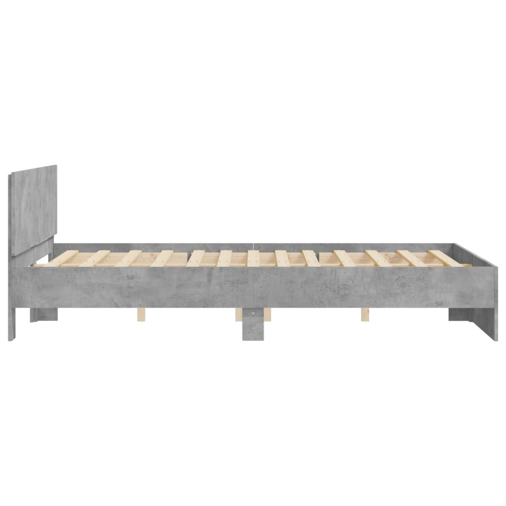 Cadre de lit sans matelas gris béton 140x200 cm - XIOS