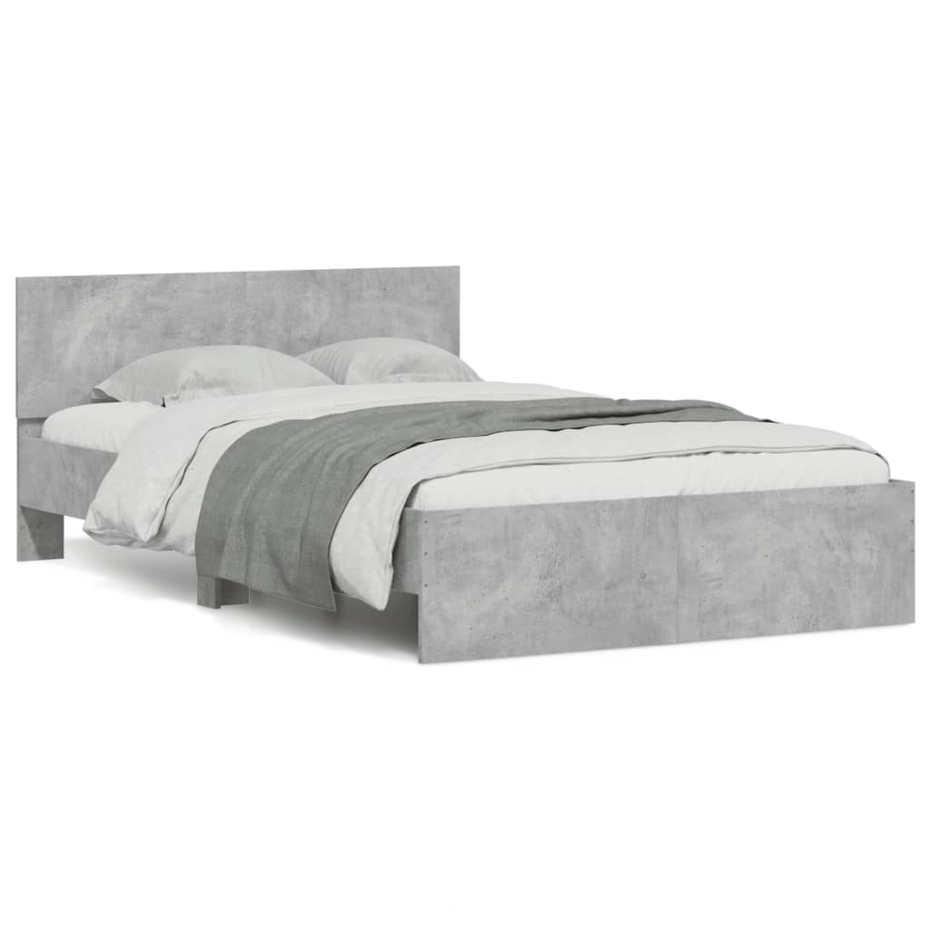 Cadre de lit sans matelas gris béton 120x200 cm - XIOS