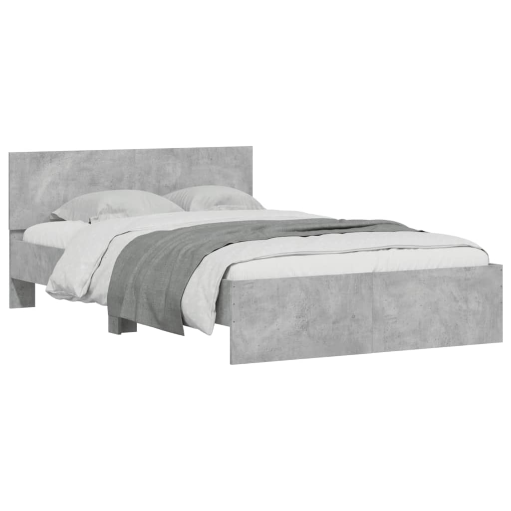 Cadre de lit sans matelas gris béton 120x200 cm - XIOS