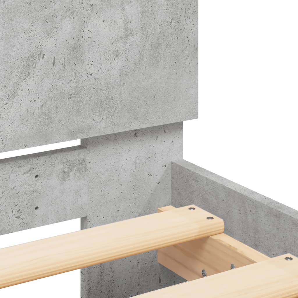 Cadre de lit sans matelas gris béton 120x200 cm - XIOS
