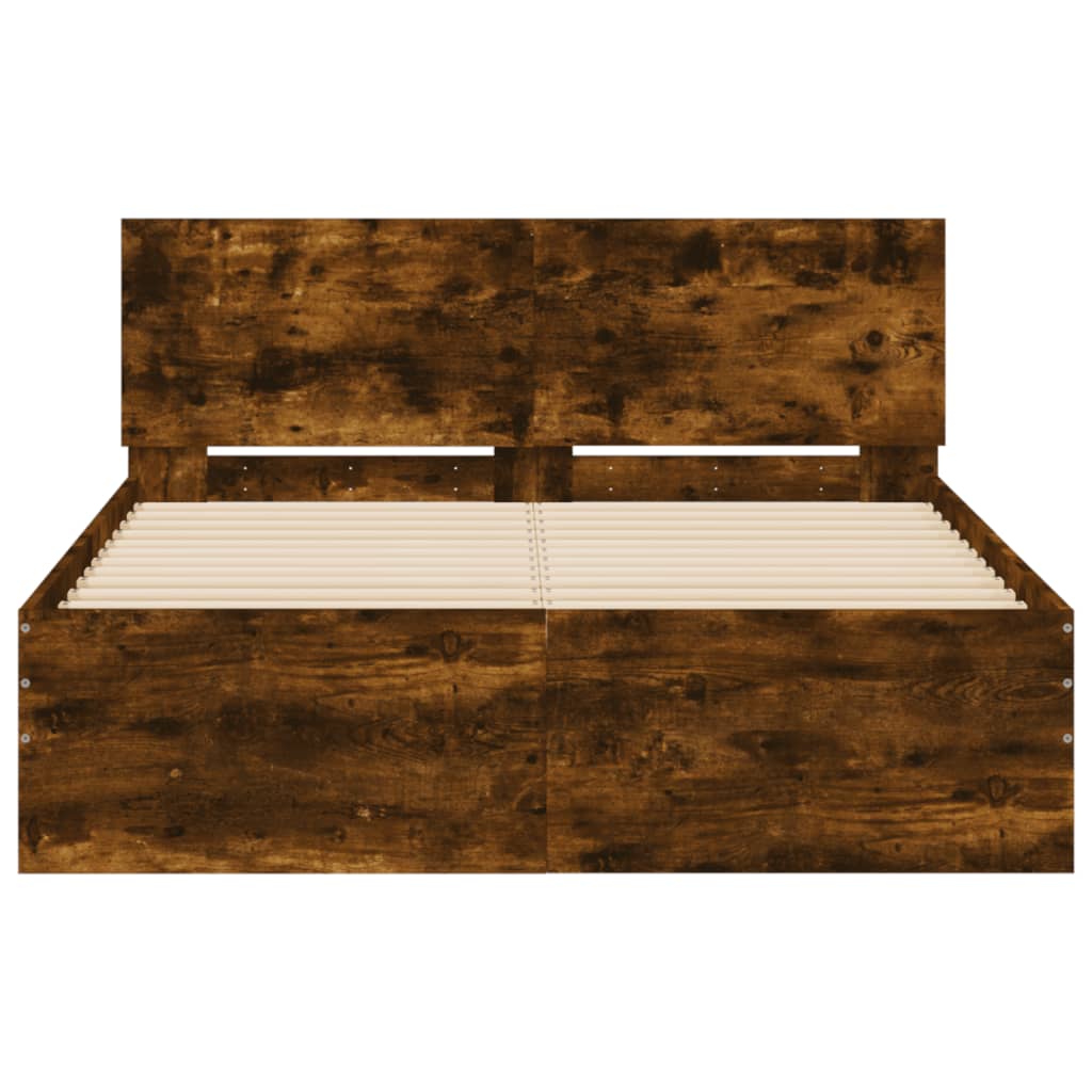 Cadre de lit sans matelas chêne fumé 120x200 cm - XIOS