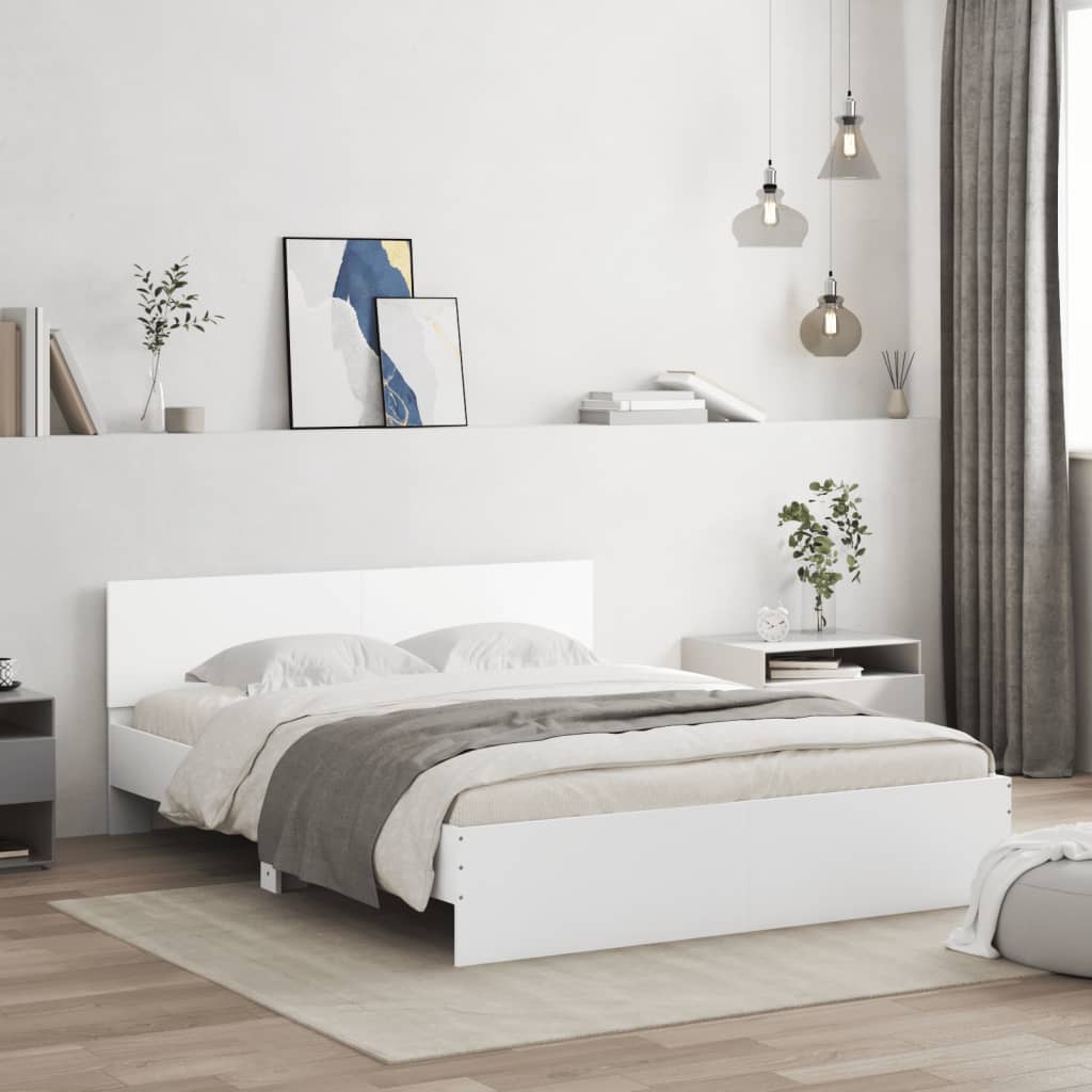 Cadre de lit sans matelas blanc 140x190 cm - XIOS